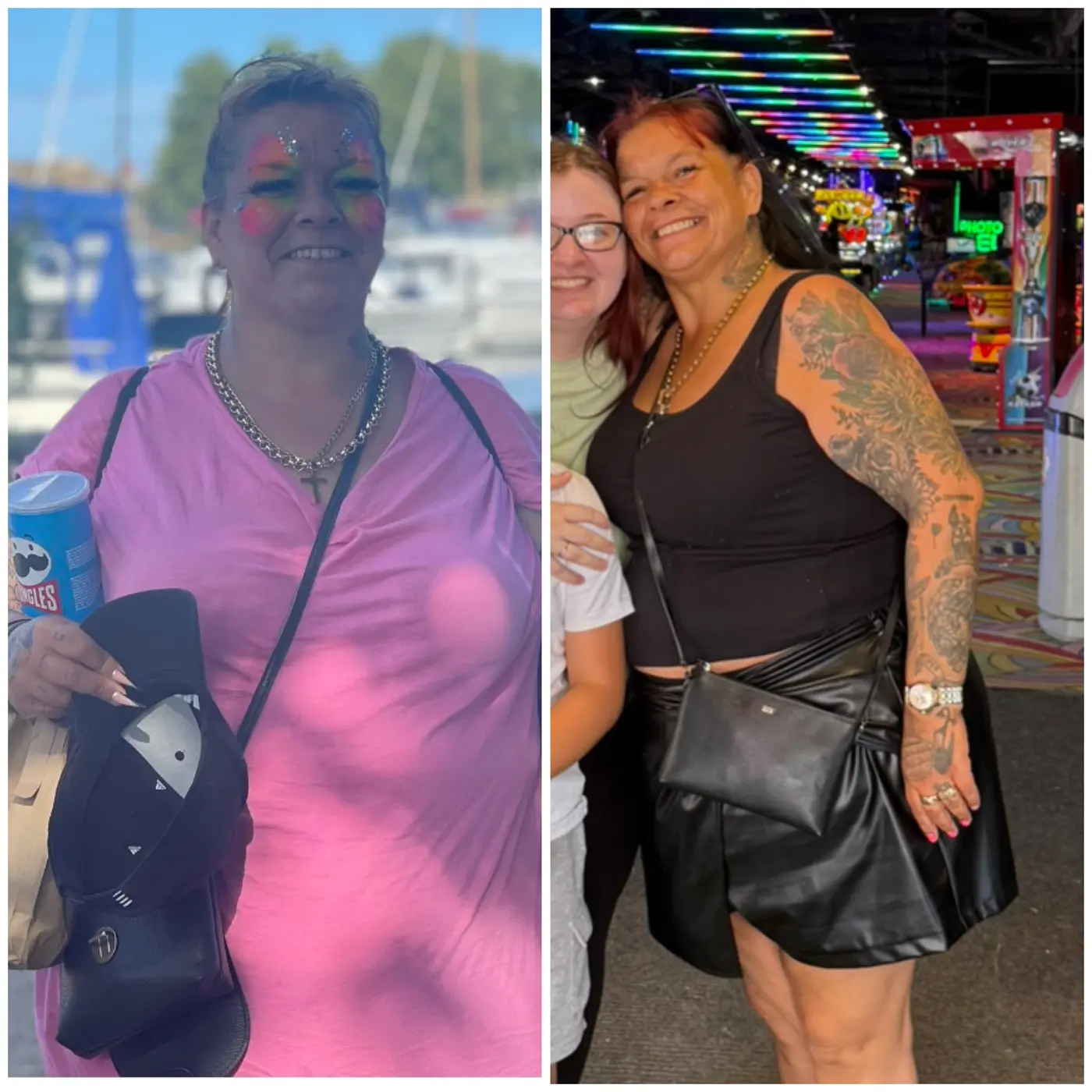 Zoe before and after losing four stone with Fuelled By Chef